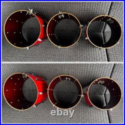 Vintage 1980s Yamaha Recording Custom Hot Red Drum Set