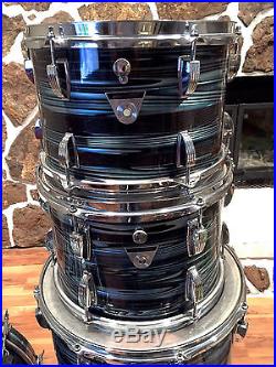 Vintage 60's 70's Ludwig Standard Blue Oyster Strata DRUM SET 4 piece