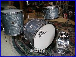 Vintage 60's Gretsch Midnight Blue Pearl Drum Set