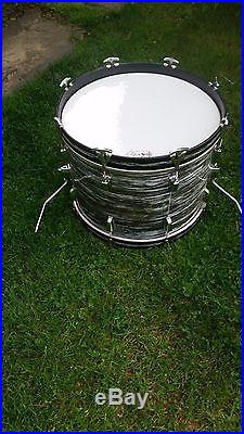 Vintage 60's Ludwig 3pc Blue Oyster Pearl Drumset-nice