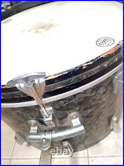 Vintage 60's Ludwig Black Diamond Pearl 3 Piece Drum set