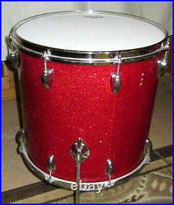 Vintage'60's Pearl Red Sparkle 4-Piece Drum Set Kit 22 / 16 / 13 / 14