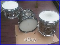 Vintage 60's Rogers 3pc Holiday Black Onyx Drum Set- Clean