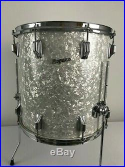Vintage 60's Rogers Drum Set White Marine Pearl
