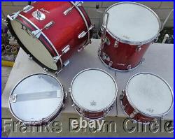 Vintage 60's Rogers Holiday 5pc Drum Set Red Sparkle Dayton with Powertone Snare
