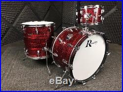 Vintage 60's Rogers Red Onyx Pearl 12, 16, 22 Dayton Headliner Holiday Drum Set