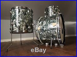 Vintage 60s Pearl President Sky Blue Pearl Drum Set 13 16 22 Japan Phenolic