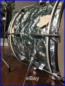 Vintage 60s Pearl President Sky Blue Pearl Drum Set 13 16 22 Japan Phenolic