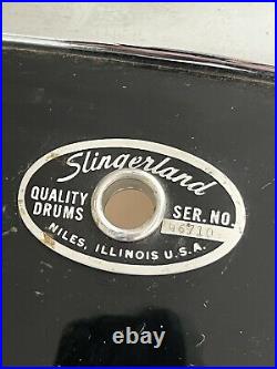 Vintage 70's Slingerland Drum Kit Set 5-piece Kick Floor Tom Mounts Black