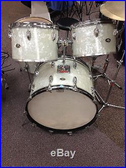 Vintage 70's Slingerland White Marine Pearl 4 piece Drum Set