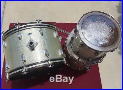 Vintage 70s Ludwig Classic Silver Sparkle Drum Set 24 Bass Kick, 18 & 14 Toms