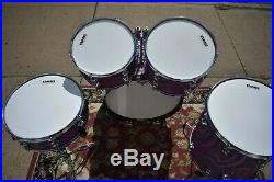 Vintage 70s Purple Moire Camco Drum Set withsnare, Chanute Era 12 13 16 20 14