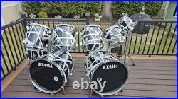 Vintage 80's Tama 9 piece Swingstar Drum Set MIJ With Van Halen Style Wraps