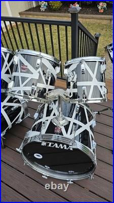 Vintage 80's Tama 9 piece Swingstar Drum Set MIJ With Van Halen Style Wraps