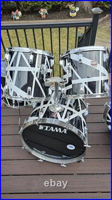 Vintage 80's Tama 9 piece Swingstar Drum Set MIJ With Van Halen Style Wraps