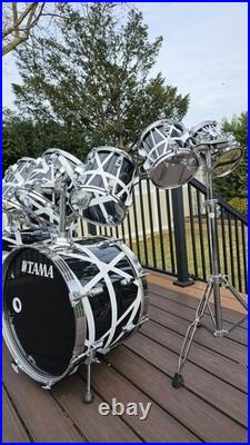 Vintage 80's Tama 9 piece Swingstar Drum Set MIJ With Van Halen Style Wraps