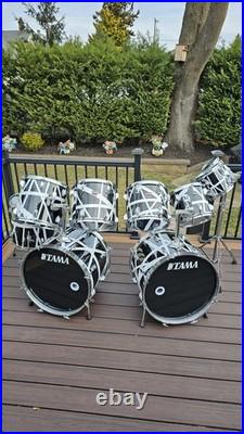 Vintage 80's Tama 9 piece Swingstar Drum Set MIJ With Van Halen Style Wraps