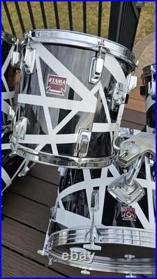 Vintage 80's Tama 9 piece Swingstar Drum Set MIJ With Van Halen Style Wraps