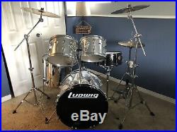 Vintage 80s Ludwig Rocker drum Set With Cymbals