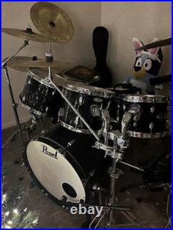 Vintage Black Pearl Export series 7 piece Studio Drum Set double bass