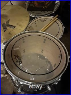 Vintage Black Pearl Export series 7 piece Studio Drum Set double bass