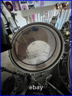 Vintage Black Pearl Export series 7 piece Studio Drum Set double bass