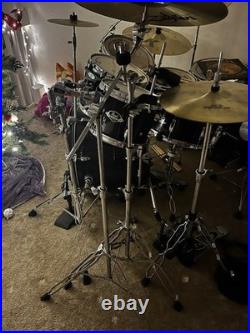 Vintage Black Pearl Export series 7 piece Studio Drum Set double bass