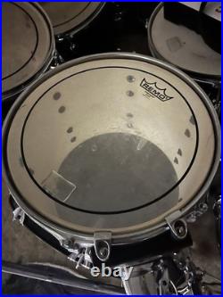 Vintage Black Pearl Export series 7 piece Studio Drum Set double bass