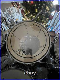 Vintage Black Pearl Export series 7 piece Studio Drum Set double bass