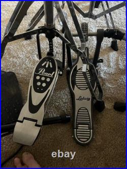 Vintage Black Pearl Export series 7 piece Studio Drum Set double bass