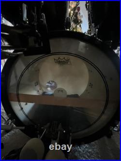Vintage Black Pearl Export series 7 piece Studio Drum Set double bass