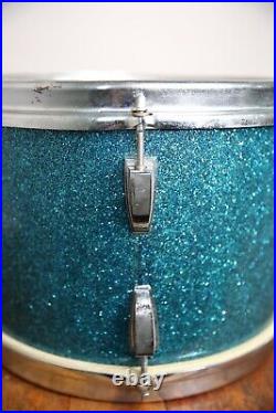 Vintage Blue Sparkle Snare Drum Wood Ludwig Rodgers Etc 13 x 8