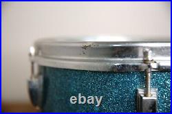 Vintage Blue Sparkle Snare Drum Wood Ludwig Rodgers Etc 13 x 8