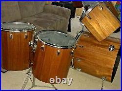 Vintage Custom Made 1 of a Kind Solid Teak Drum Set Rogers Hardware Ludwig Head