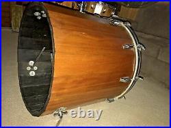 Vintage Custom Made 1 of a Kind Solid Teak Drum Set Rogers Hardware Ludwig Head