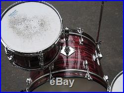 Vintage Early 70's Ludwig Downbeat Standard Bop Jazz Ruby Strata Drumset, NICE