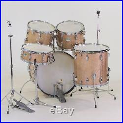 Vintage Early-70s Ludwig 5-Pc. Drumset in Champagne Sparkle with Hardware & Cases
