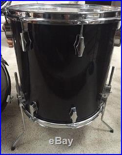 Vintage Fibes Black Acrylic Drum Set 22/16/13/12 Drum Kit CLEAN CF Martin Co
