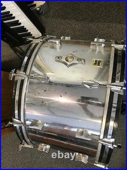 Vintage Fibes Mirror Over Fiberglass Shell Pack Drum Set 13/14/18/24 Rock Out