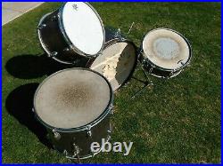 Vintage GRETSCH Snare tom 4 piece Drum set GREY SPARKLE! Snare 14 bass 22