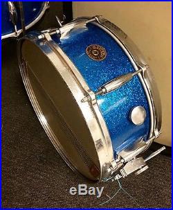 Vintage Gretsch Drum Set Blue Glass Glitter Made in USA