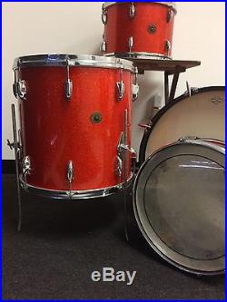 Vintage Gretsch Drum Set Tangerine Sparkle Made in USA