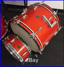 Vintage Gretsch Drum Set Tangerine Sparkle Made in USA