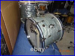 Vintage Gretsch Round Badge Progressive Jazz Drum Set Midnight Blue Pearl #4025