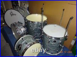 Vintage Gretsch Round Badge Progressive Jazz Drum Set Midnight Blue Pearl #4025