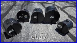 Vintage Humes & Berg Fiber Drum Set Cases Econoline Snare Leather (6) Piece Set