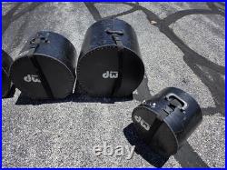 Vintage Humes & Berg Fiber Drum Set Cases Econoline Snare Leather (6) Piece Set