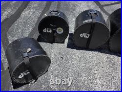 Vintage Humes & Berg Fiber Drum Set Cases Econoline Snare Leather (6) Piece Set