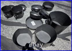 Vintage Humes & Berg Fiber Drum Set Cases Econoline Snare Leather (6) Piece Set
