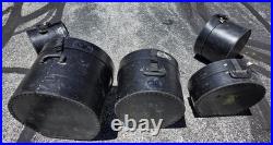 Vintage Humes & Berg Fiber Drum Set Cases Econoline Snare Leather (6) Piece Set